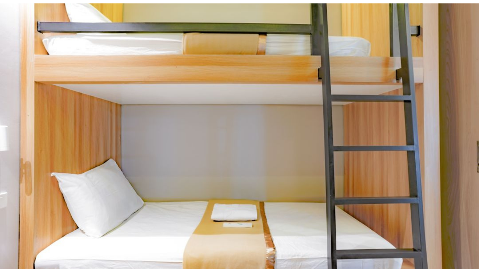 These bunk type beds are perfect for couples and those traveling in small groups